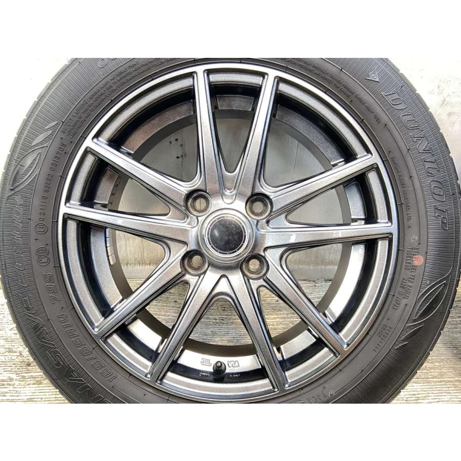DUNLOP 中古タイヤ サマータイヤ ホイールセット 4本セット 165