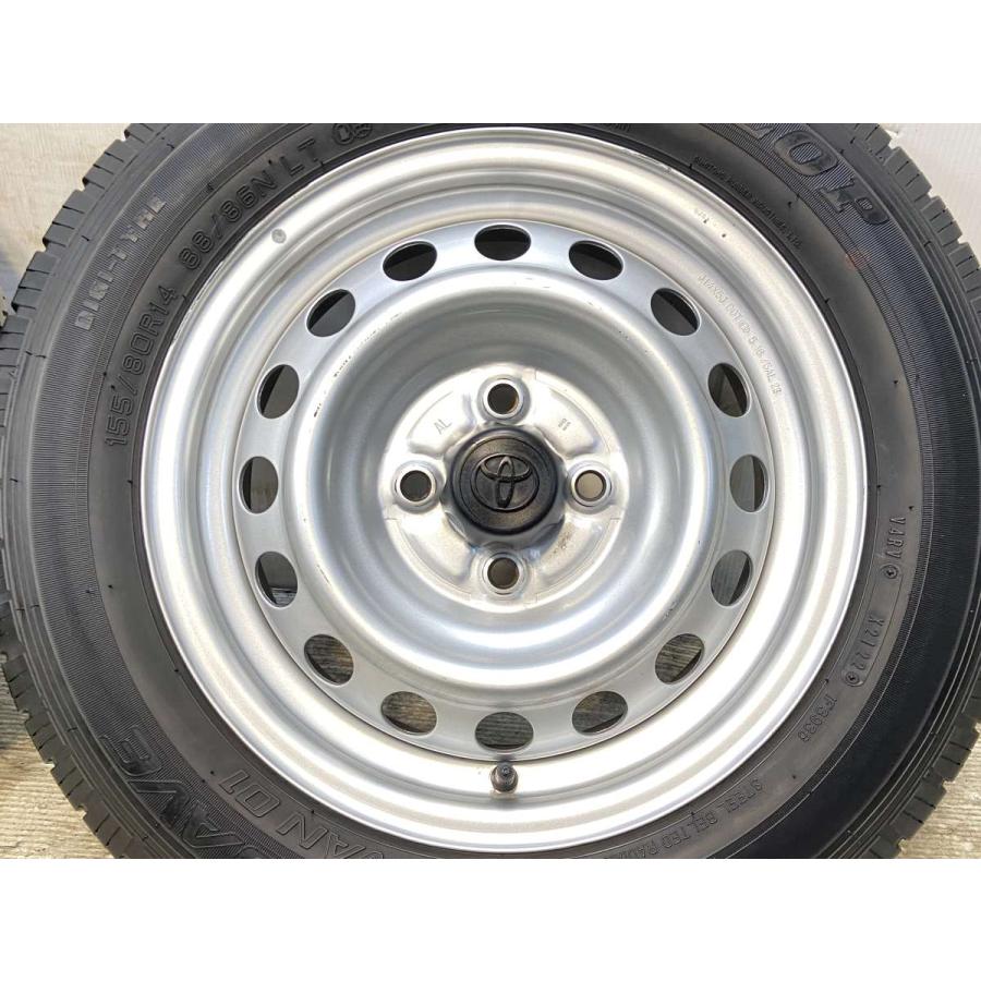 サマータイヤ DUNLOP 155/80R14 88/86S LT DUNLOP（ダンロップ） 中古タイヤ サマータイヤ ホイールセット 4本