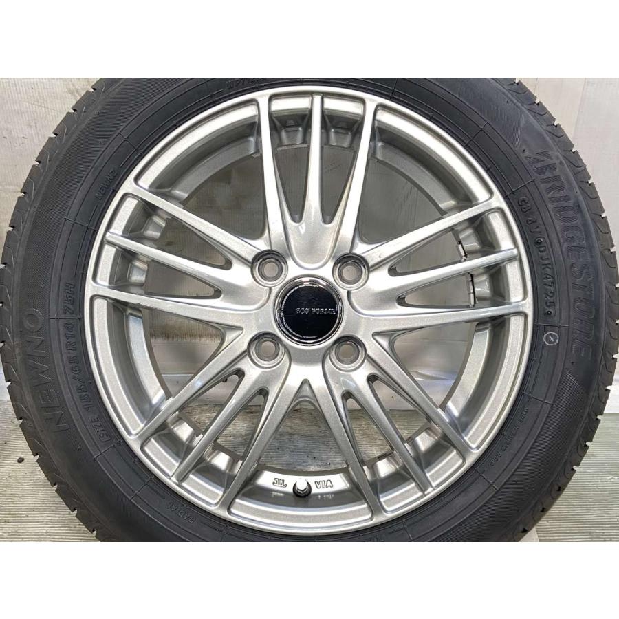 タイヤ、ホイール4本セットBS エコフォルム 14インチ4.5J+45 4H-100 155/65R14 バリ溝タイヤ付き タイヤ、ホイール4本セットBS エコフォルム 14インチ4.5J+45 4H-100