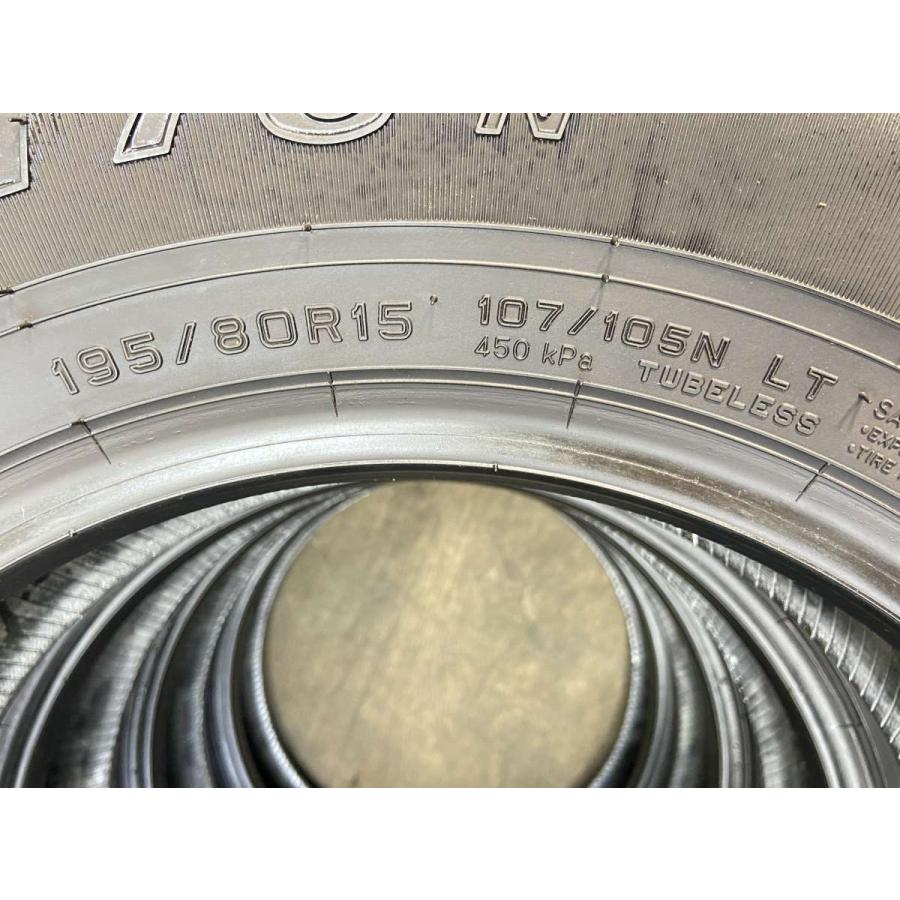 中古タイヤ サマータイヤ 4本セット 195/80R15 107/105LT ダンロップ 