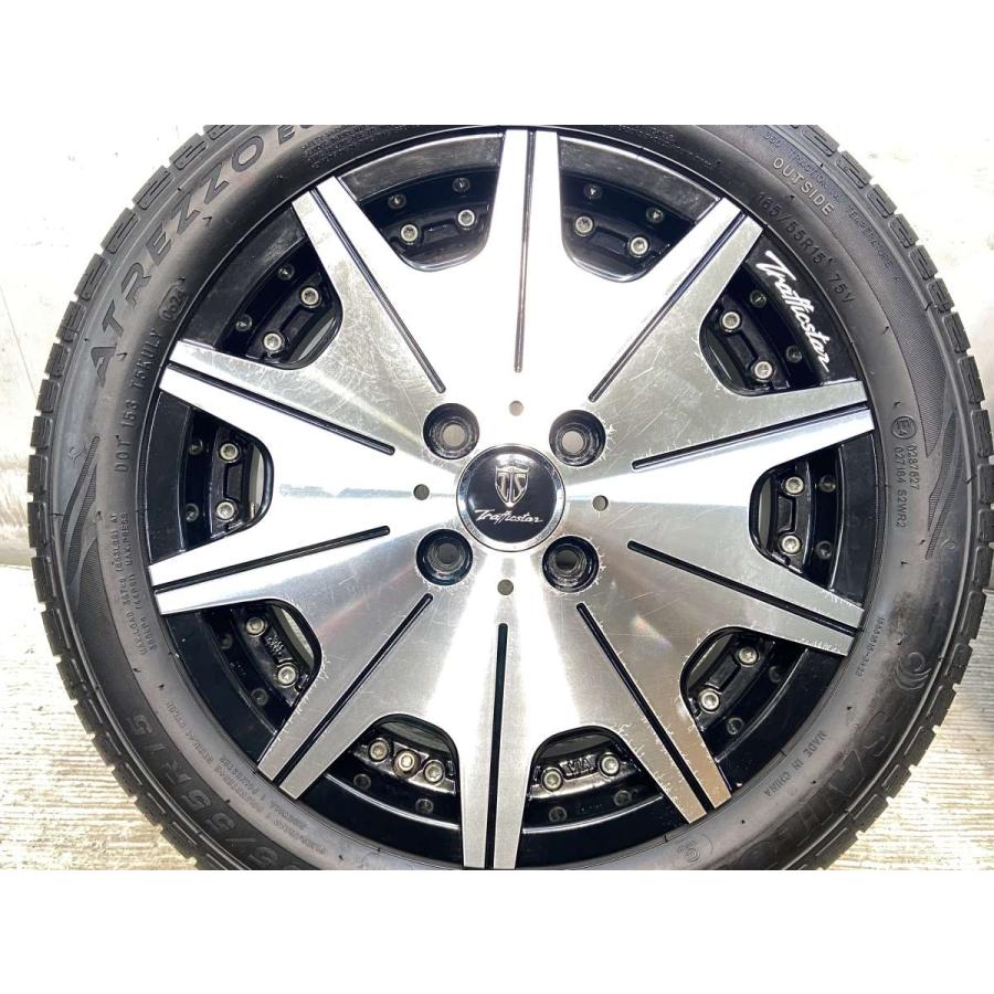 中古タイヤ&ホイールセット　165/55R15 15インチ バリ溝 165/55R15 4.5J+43 100 軽自動車 中古タイヤアルミ