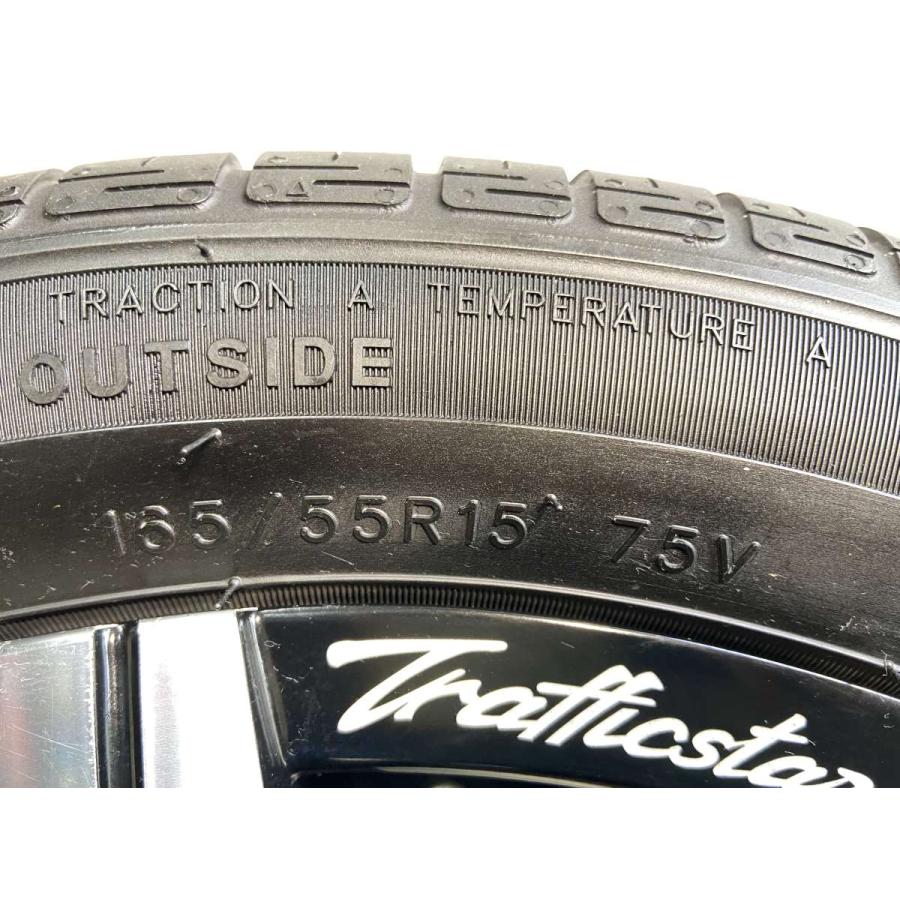 車のパーツ trafficstar 165/55r15 中古タイヤ サマータイヤ ホイールセット 4本セット 165/55R15