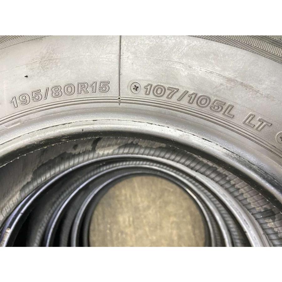 ●4中古ブリヂストンV600LT195/80R15 バン用サマータイヤ4本セット BRIDGESTONE（ブリヂストン） 中古タイヤ サマータイヤ 4本セット 195