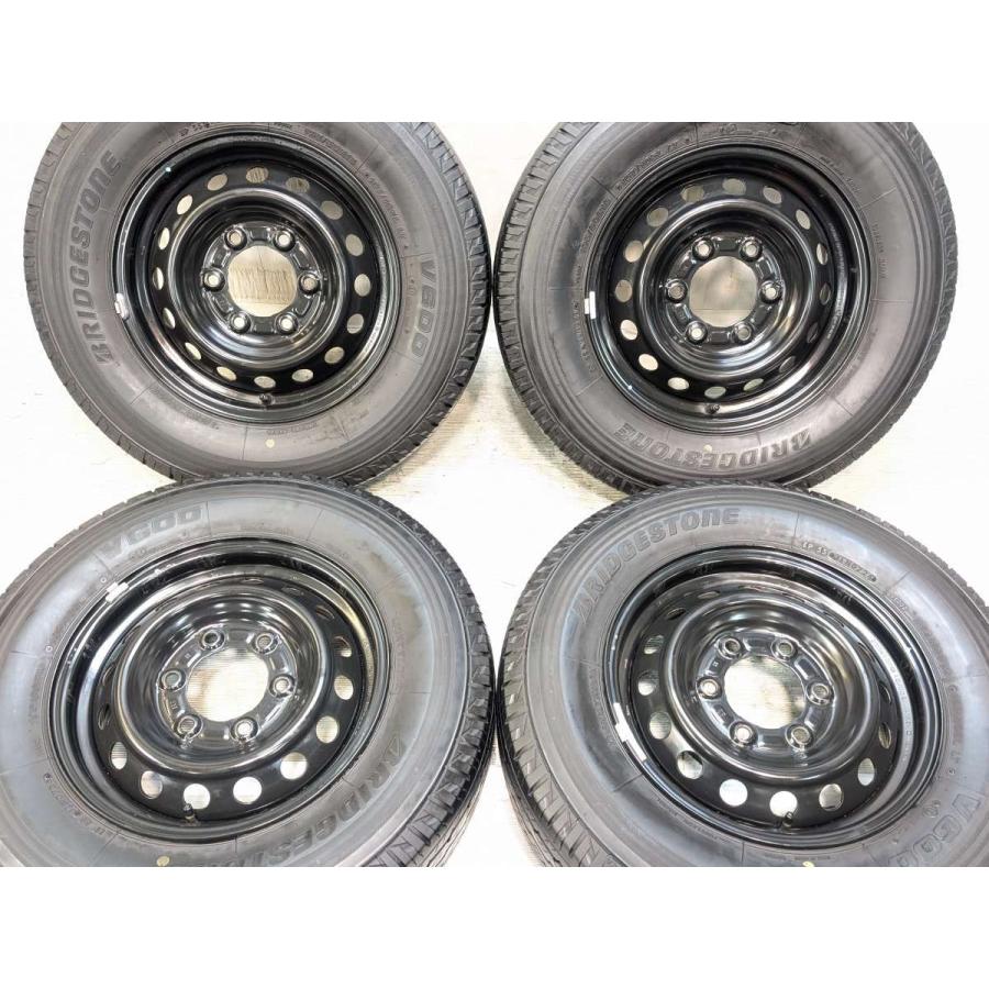 ●4中古ブリヂストンV600LT195/80R15 バン用サマータイヤ4本セット BRIDGESTONE（ブリヂストン） 中古タイヤ サマータイヤ ホイールセット