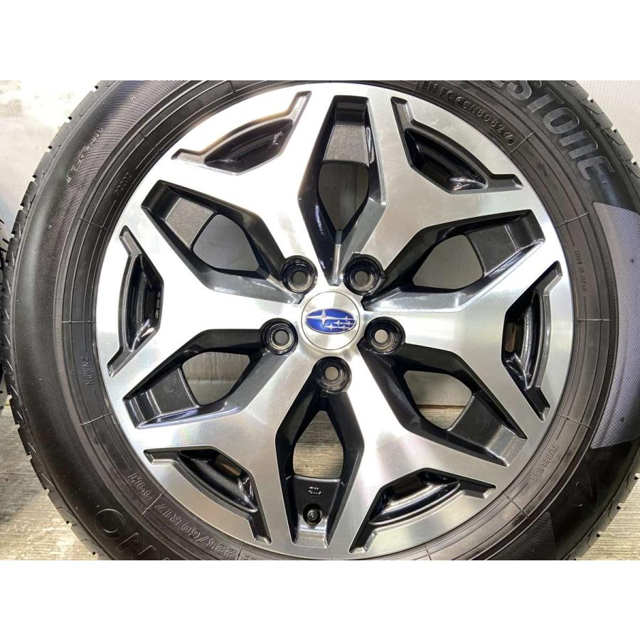 中古タイヤ サマータイヤ ホイールセット 4本セット 225/60R17  スバル純正  17x7.0 48 114.3-5穴 ブリヂストン NEWNO | BRIDGESTONE | 04