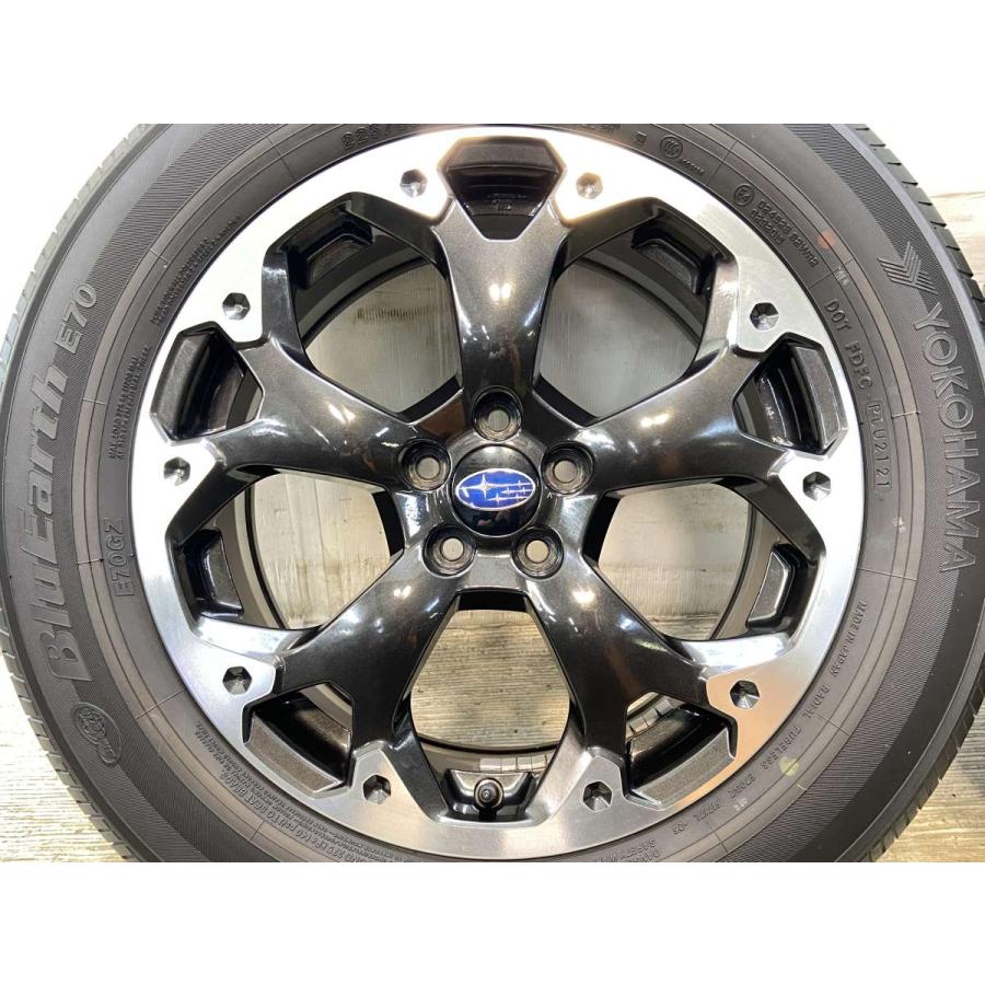 中古タイヤ サマータイヤ ホイールセット 4本セット 225/60R17  スバル純正  17x7.0 55 100-5穴 ヨコハマ ブルーアース E70GZ | ヨコハマタイヤ | 05