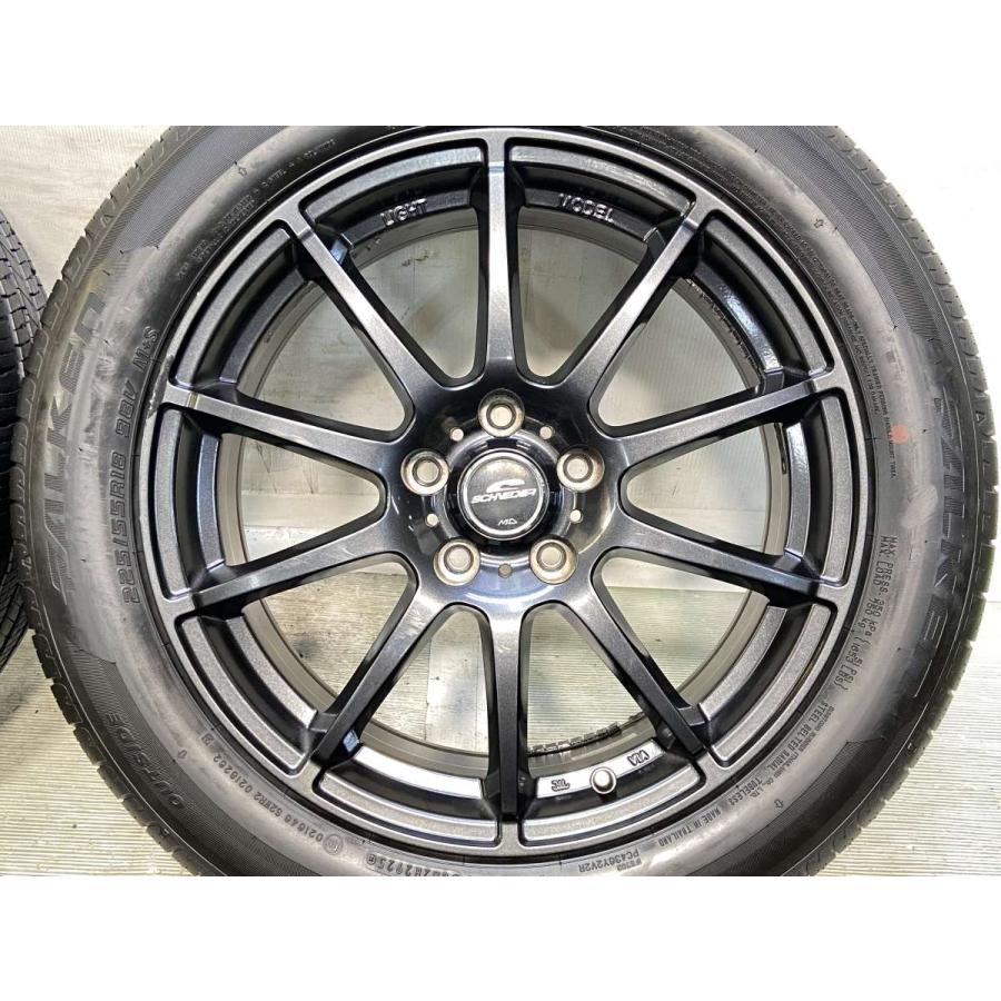 中古タイヤ サマータイヤ ホイールセット 4本セット 225/55R18  　 SCHNEDER 18x7.0 55 114.3-5穴 ファルケン ジークス ZE001A A/Sの画像