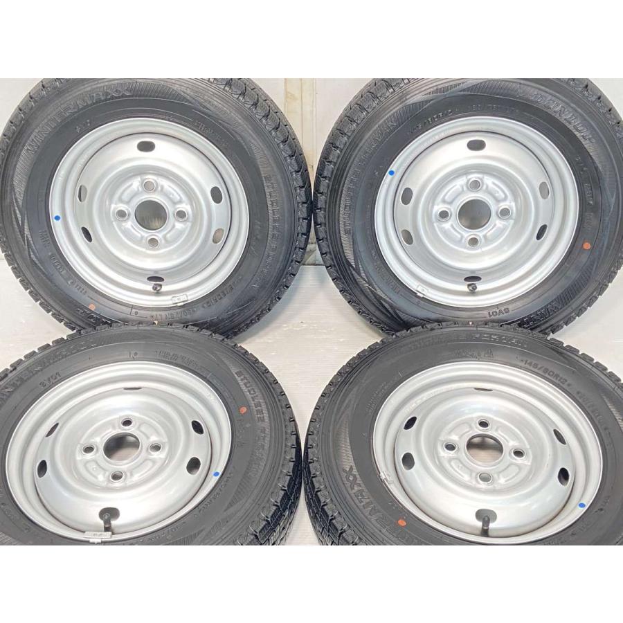 ダンロップ145/80r12 80/78N LT中古スタッドレスタイヤ4本セット