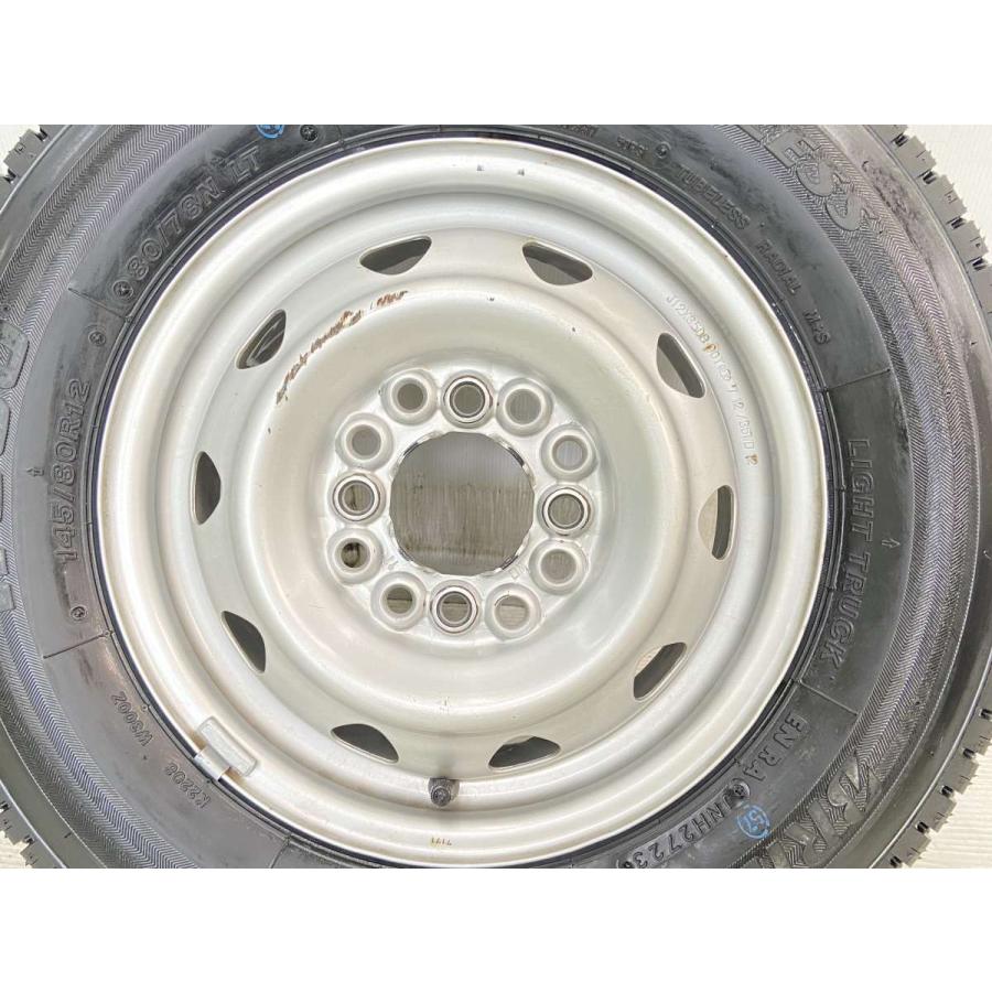 中古タイヤ スタッドレスタイヤ ホイールセット 4本セット 145/80R12 80/78 LT 　 WD 12x3.5  100/110/114.3-4穴 ブリヂストン W300｜aing｜06