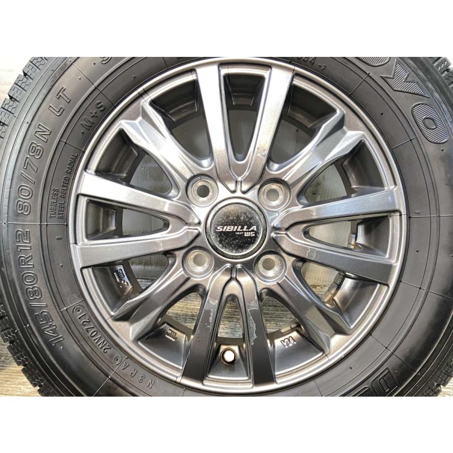 ①145/80R12 80/78N LT 中古スタッドレスタイヤ4本セット TOYO TIRES 中古タイヤ スタッドレスタイヤ ホイールセット 4本セット