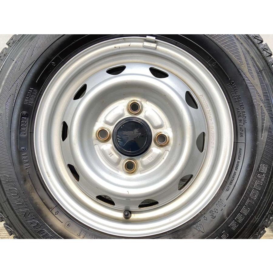 バリ溝‼️DUNLOP スタッドレスタイヤ 145R12   6p中古4本セット DUNLOP 中古タイヤ スタッドレスタイヤ ホイールセット 4本