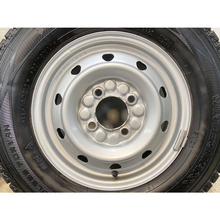 DUNLOP 145/80R12 スタッドレスタイヤ、鉄ホイール付き4本！！ DUNLOP 中古タイヤ スタッドレスタイヤ ホイールセット 4本