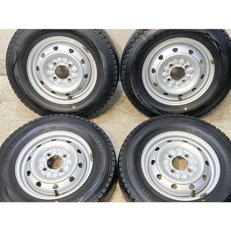 ⑥145/80r12 80/78N ダンロップ中古スタッドレスタイヤ4本セット DUNLOP 中古タイヤ スタッドレスタイヤ ホイールセット 4本