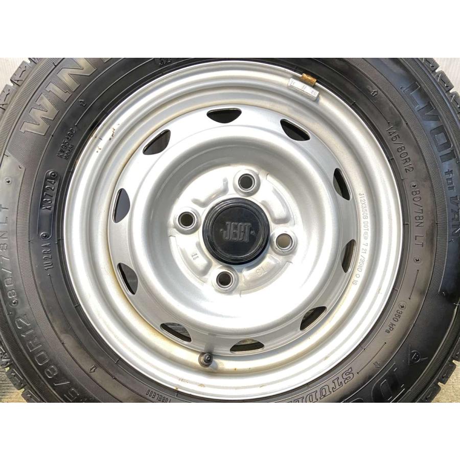 ⑥145/80r12 80/78N ダンロップ中古スタッドレスタイヤ4本セット DUNLOP（ダンロップ） 中古タイヤ スタッドレスタイヤ 4本セット 145