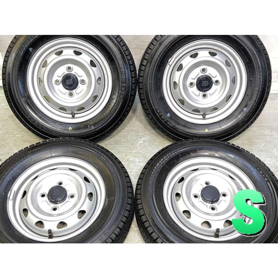 新品ブリジストンスタッドレス145/80R12 とダイハツスチール中古4本セット BRIDGESTONE（ブリヂストン） 新品 スタッドレスタイヤ 145/80R12 中古