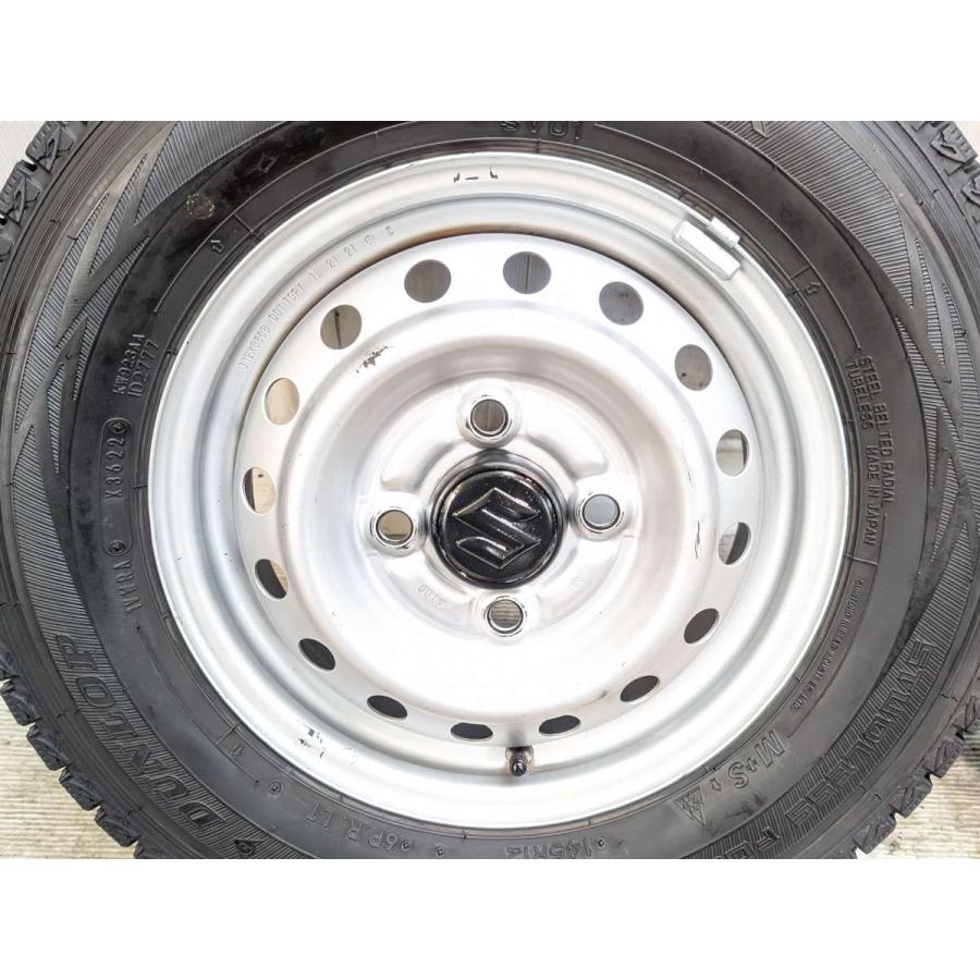 145R12 スタッドレスタイヤ・ホイールセット 2019年製 DUNLOP DUNLOP（ダンロップ） 中古タイヤ スタッドレスタイヤ ホイールセット