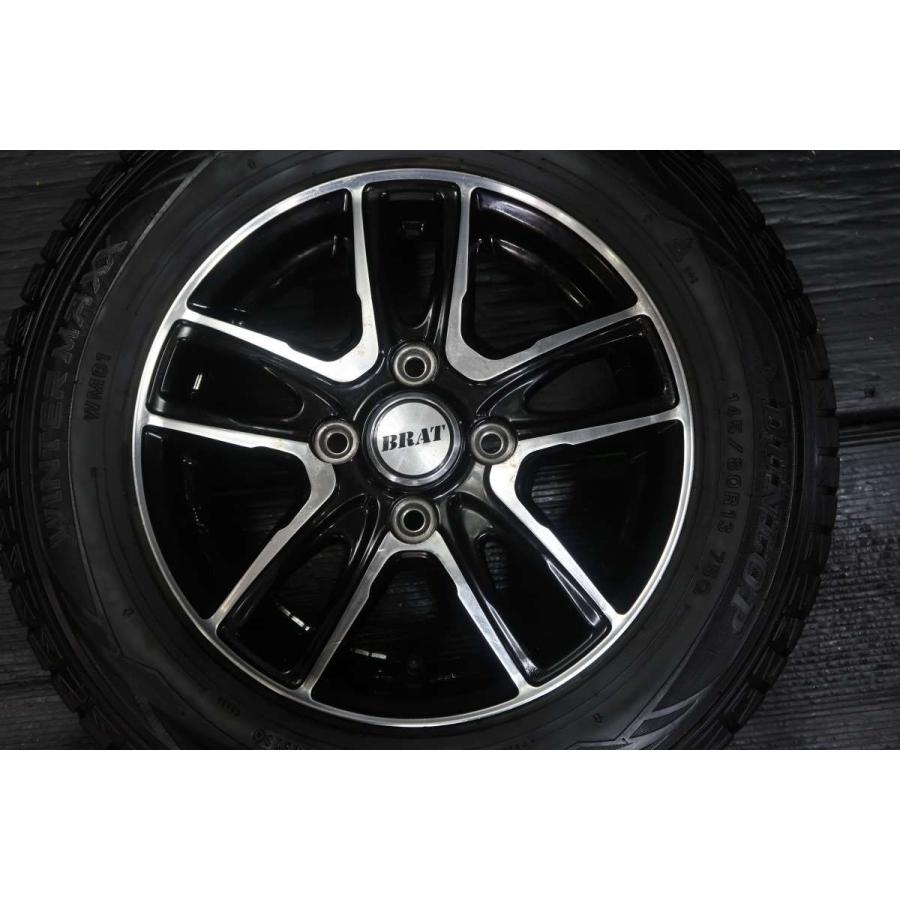 中古タイヤ スタッドレスタイヤ ホイールセット 4本セット 145 80r13 Brat 13x4 0 42 100 4穴 ダンロップ ウィンターマックス Wm01 W タイヤ ホイール カンパニー 通販 Yahoo ショッピング