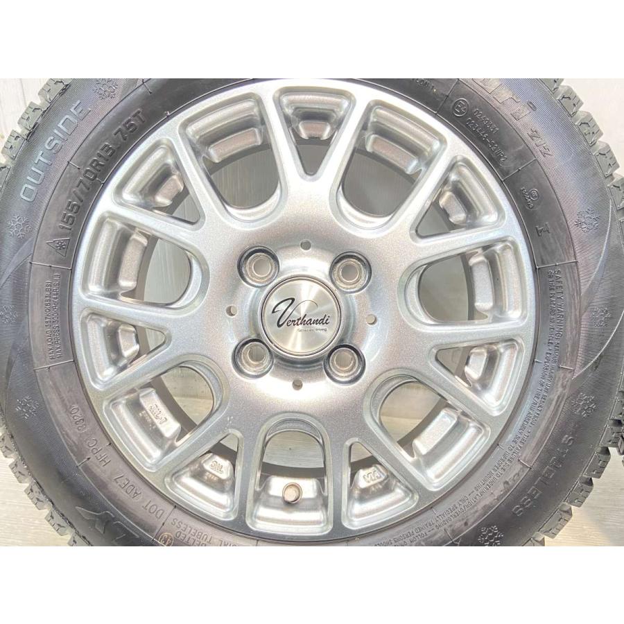 中古タイヤ スタッドレスタイヤ ホイールセット 4本セット 155/70R13  　 ヴェルサンディー 13x4.0 43 100-4穴 　 ハイフライWin-Turi212 |  | 04