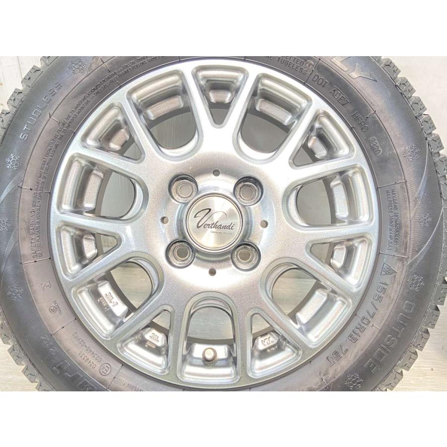 中古タイヤ スタッドレスタイヤ ホイールセット 4本セット 155/70R13  　 ヴェルサンディー 13x4.0 43 100-4穴 　 ハイフライWin-Turi212 |  | 05