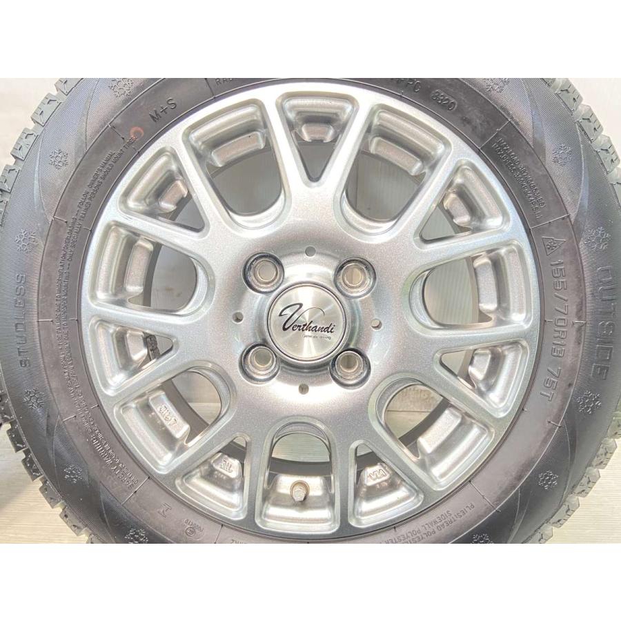 中古タイヤ スタッドレスタイヤ ホイールセット 4本セット 155/70R13  　 ヴェルサンディー 13x4.0 43 100-4穴 　 ハイフライWin-Turi212 |  | 06