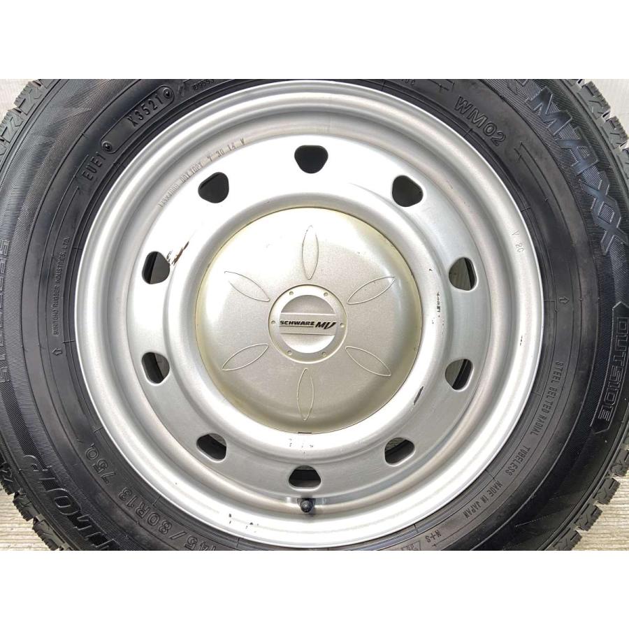 中古スタトレス　145／80／R13 純正ホール　4本セット DUNLOP（ダンロップ） 中古タイヤ スタッドレスタイヤ ホイールセット