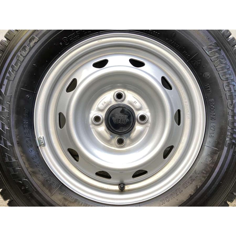 中古タイヤ スタッドレスタイヤ ホイールセット 4本セット 165/80R13 90/88LT 　 JECT E4 13x4.5  100-4穴 ブリヂストン ブリザック VL10A | BRIDGESTONE | 05