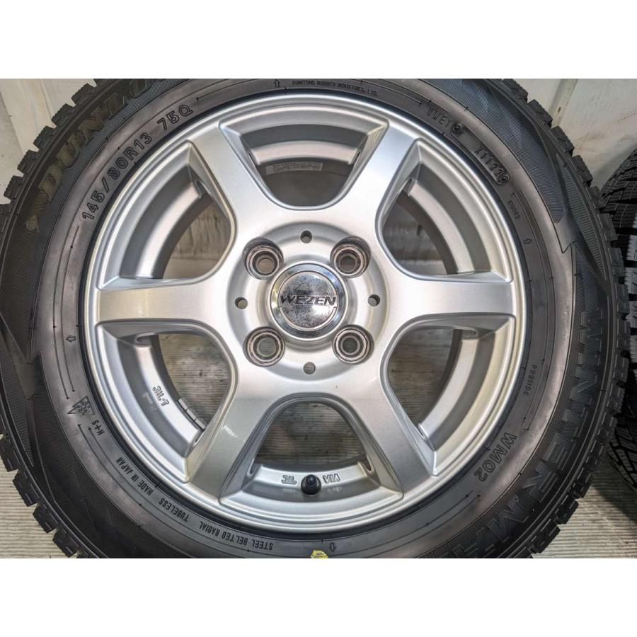 DUNLOP 145/80R13 スタッドレスタイヤアルミホイール付き4本！！ DUNLOP（ダンロップ） 中古タイヤ スタッドレスタイヤ ホイールセット