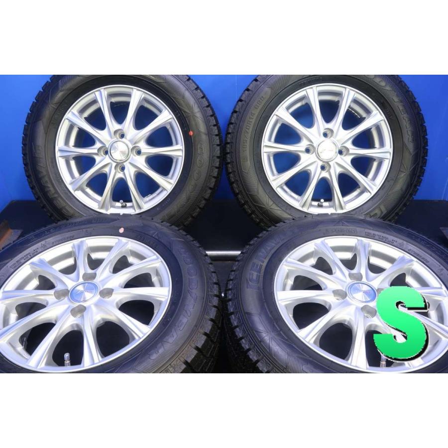 中古タイヤ スタッドレスタイヤ ホイールセット 4本セット 185 100 4穴 70r14 グッドイヤー 185 70r14 ノート 14x5 5 38 100 4穴 グッドイヤー アイスナビ 6