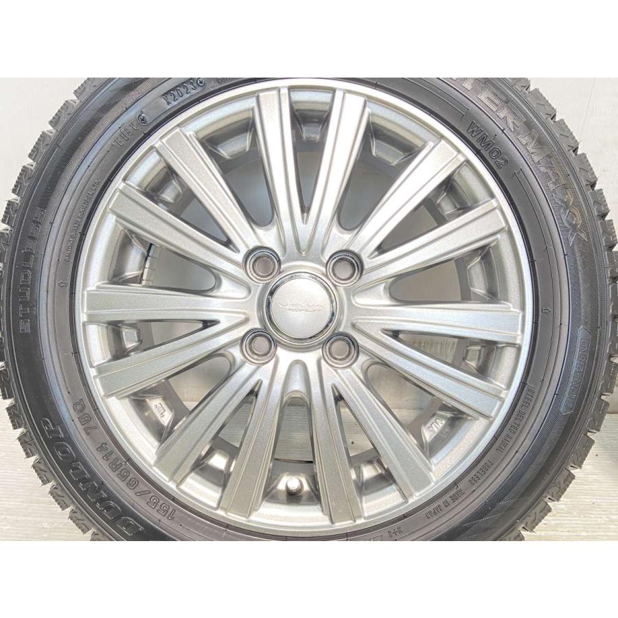 中古タイヤ スタッドレスタイヤ ホイールセット 4本セット 155/65R14  　 VELVA 14x4.5 45 100-4穴 ダンロップ ウィンターマックス WM02｜aing｜06