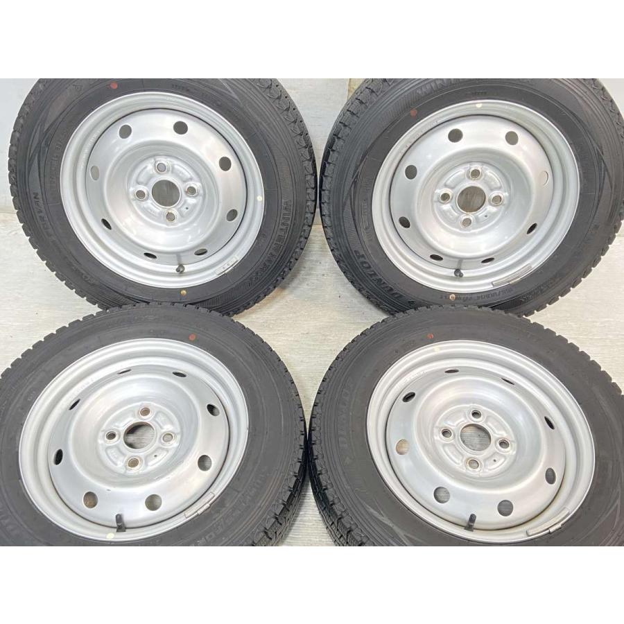 DUNLOP 中古タイヤ スタッドレスタイヤ ホイールセット 4本セット 155 