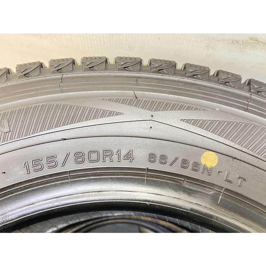 【完了】展示品155/80R14 ｽﾀｯﾄﾞﾚｽ ﾀﾞﾝﾛｯﾌﾟ 2019年製展示品　ﾀｲﾔのみ4本ｾｯﾄ DUNLOP（ダンロップ） 中古タイヤ スタッドレスタイヤ 4本セット 155
