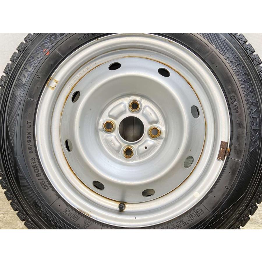 【DL SV01 155/80R14 88/86N LT】スタッドレス【スチールホイール 14インチ 5J4HPCD100】21年製 バリ溝 プロボックス サクシード等(KTM615) WINTER MAXX 新品 プロボックス/サクシード(160系) スタッドレスタイヤ