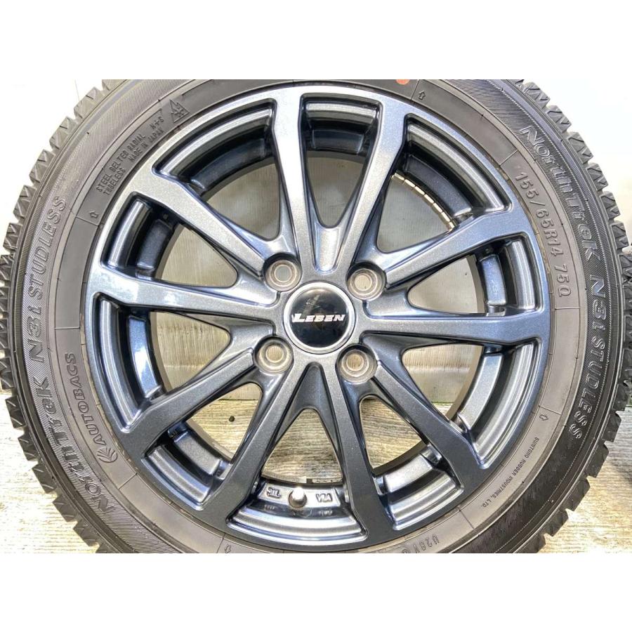 中古タイヤ スタッドレスタイヤ ホイールセット 4本セット 155/65R14