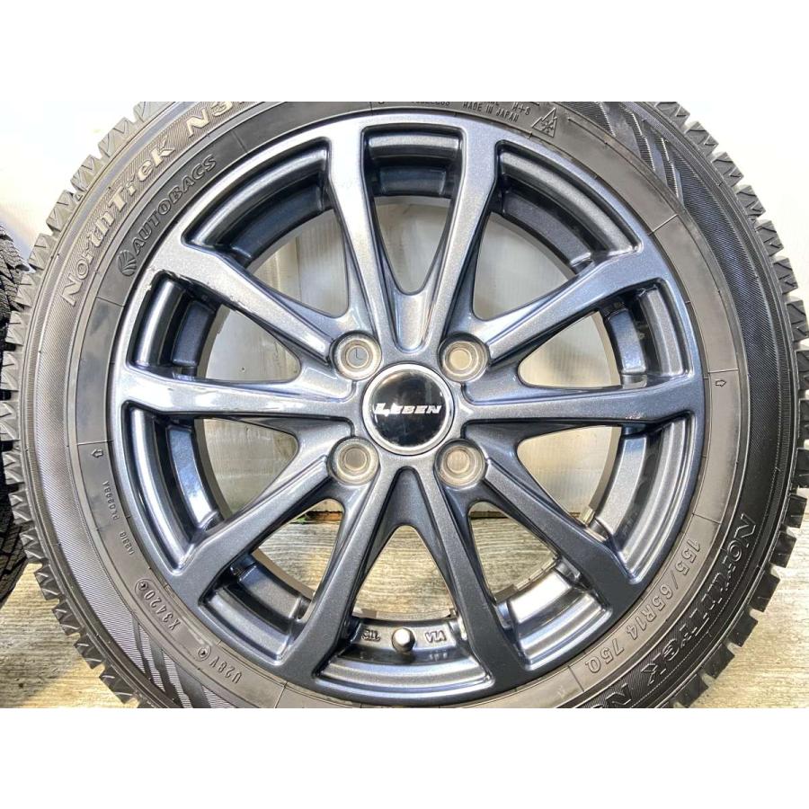 中古タイヤ スタッドレスタイヤ ホイールセット 4本セット 155/65R14
