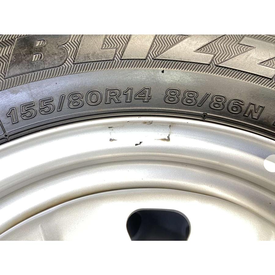 中古タイヤ スタッドレスタイヤ ホイールセット 4本セット 155/80R14 88/86LT TOPY V6A 14x5.0 38.5 100/114.3-4穴 BS ブリザック VL1 | BRIDGESTONE | 09