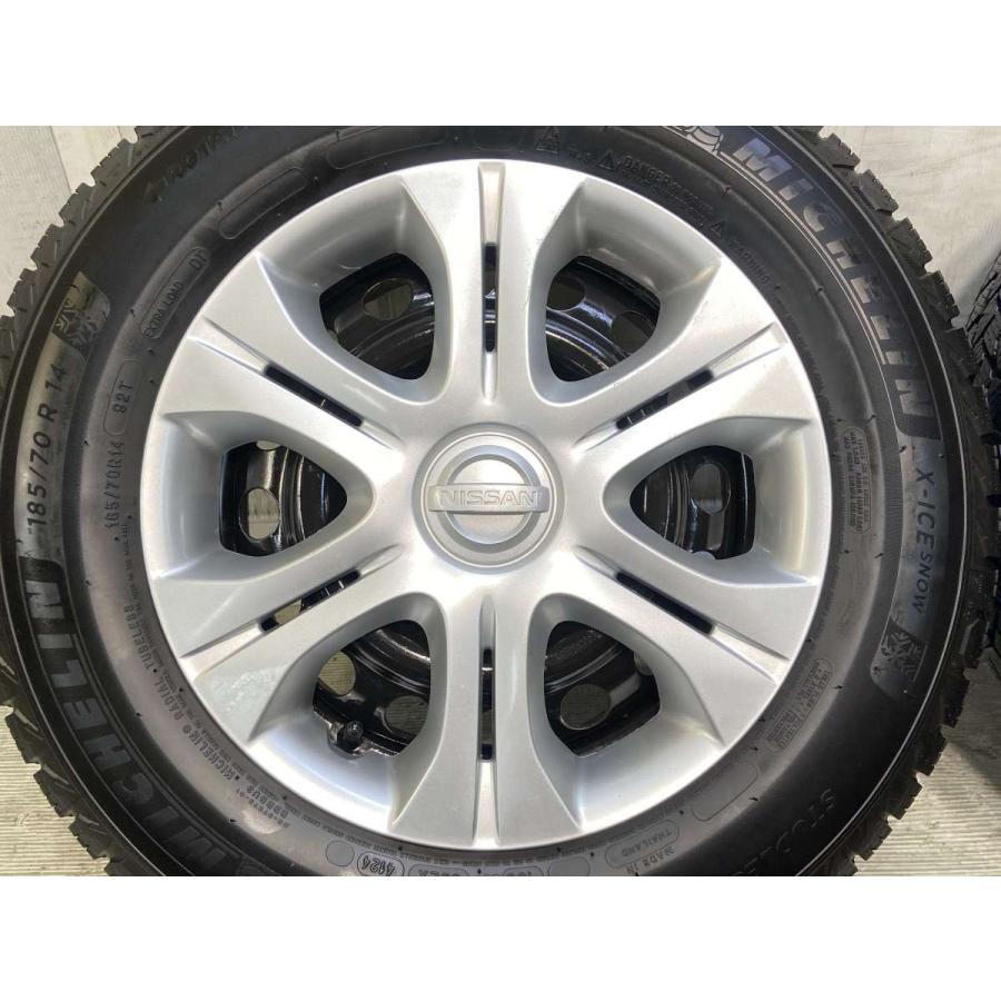 中古タイヤ スタッドレスタイヤ ホイールセット 4本セット 185/70R14  日産純正  14x5.5  100-4穴 ミシュラン X-ICE SNOW | ミシュラン | 03