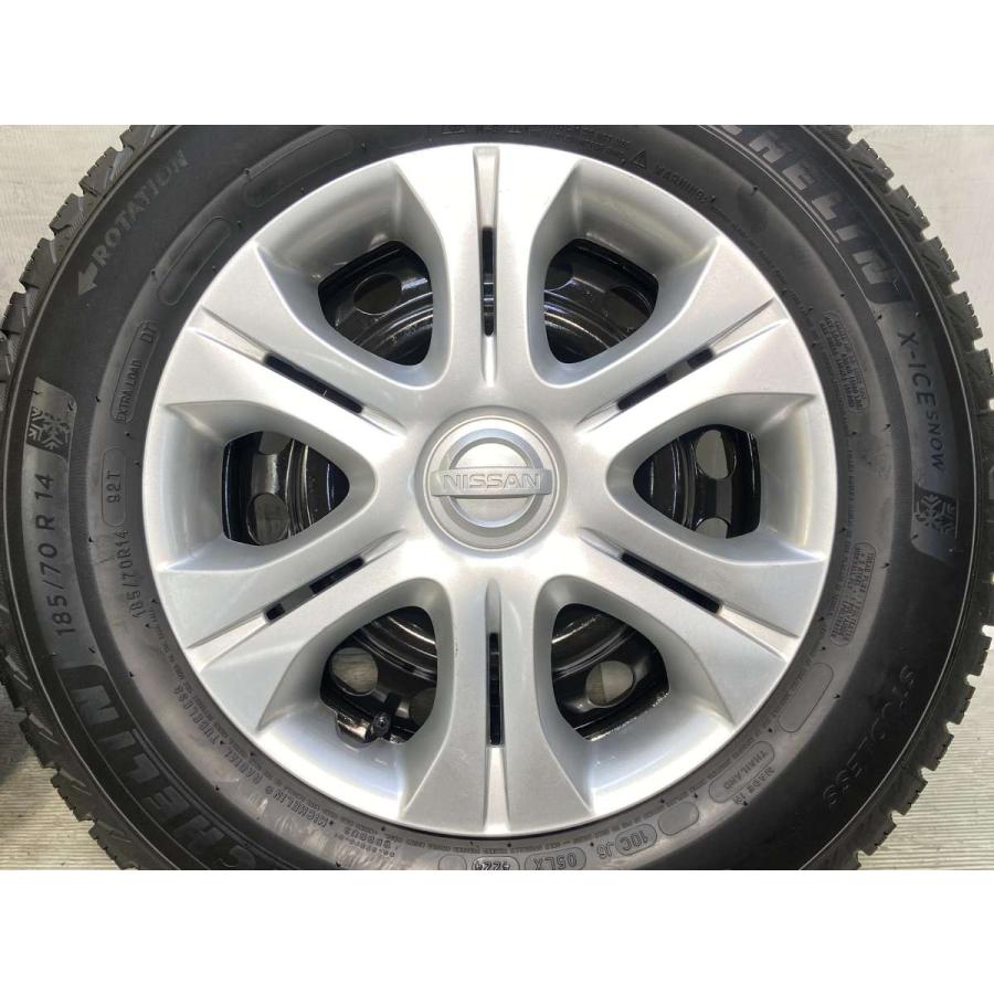 中古タイヤ スタッドレスタイヤ ホイールセット 4本セット 185/70R14  日産純正  14x5.5  100-4穴 ミシュラン X-ICE SNOW | ミシュラン | 04