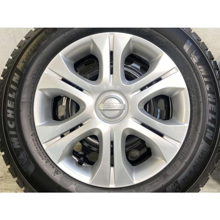中古タイヤ スタッドレスタイヤ ホイールセット 4本セット 185/70R14  日産純正  14x5.5  100-4穴 ミシュラン X-ICE SNOW | ミシュラン | 05