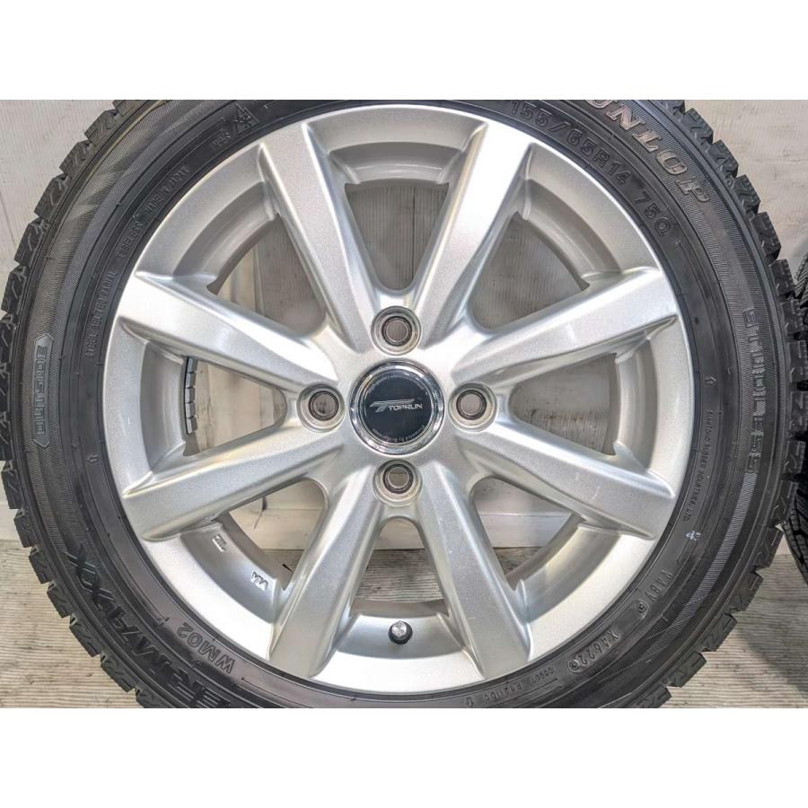 アルミセット DUNLOP スタッドレスタイヤ 155/65R14 4本セット 155