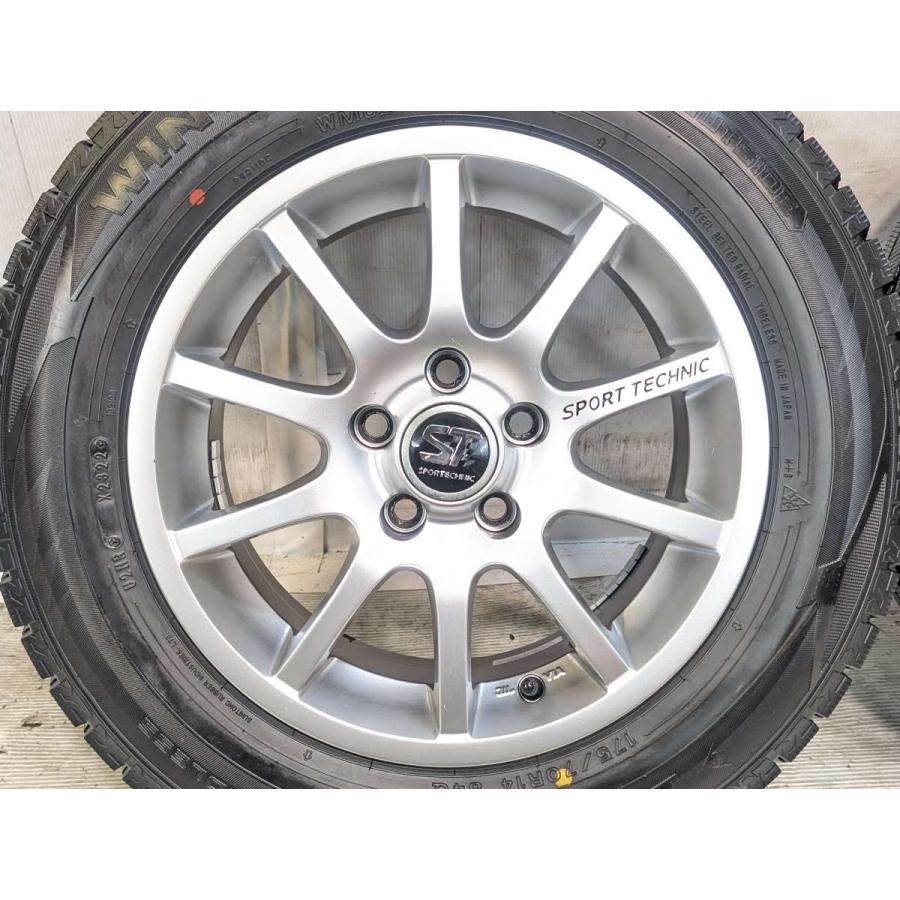 中古タイヤ スタッドレスタイヤ ホイールセット 4本セット 175/70R14  SPORTECHINC 14x6.0 38 100-5穴 DUNLOP ウィンターマックス WM02 | DUNLOP | 04