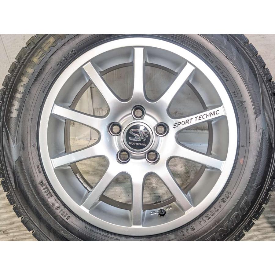 中古タイヤ スタッドレスタイヤ ホイールセット 4本セット 175/70R14  SPORTECHINC 14x6.0 38 100-5穴 DUNLOP ウィンターマックス WM02 | DUNLOP | 05
