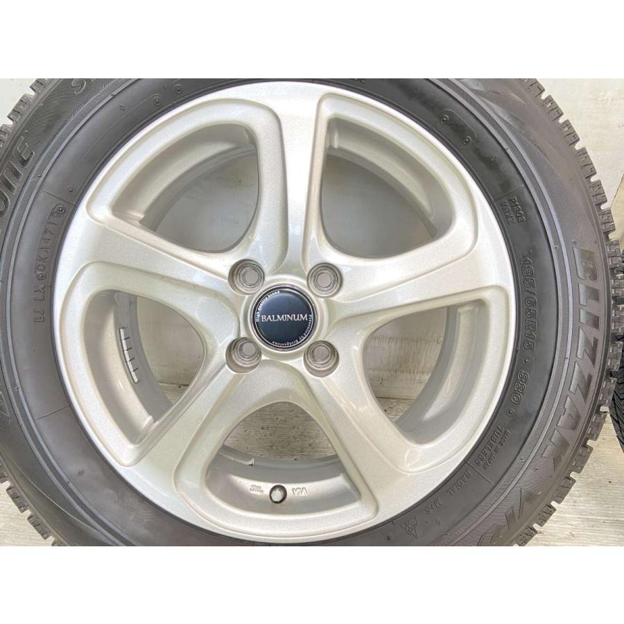 中古タイヤ スタッドレスタイヤ ホイールセット 4本セット 185/65R15  　 BALMINUM 15x5.5 42 100-4穴 ブリヂストン ブリザック VRX2｜aing｜05