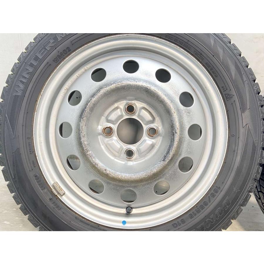 DUNLOP 中古タイヤ スタッドレスタイヤ ホイールセット 4本セット 165 