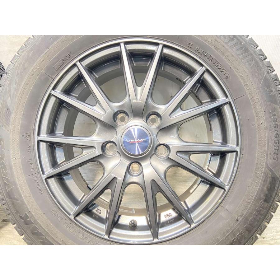 中古タイヤ スタッドレスタイヤ ホイールセット 4本セット 195/65R15  　 VELVA SPORT 15x6.0 53 114.3-5穴 ブリヂストン ブリザック VRX3 | BRIDGESTONE | 06
