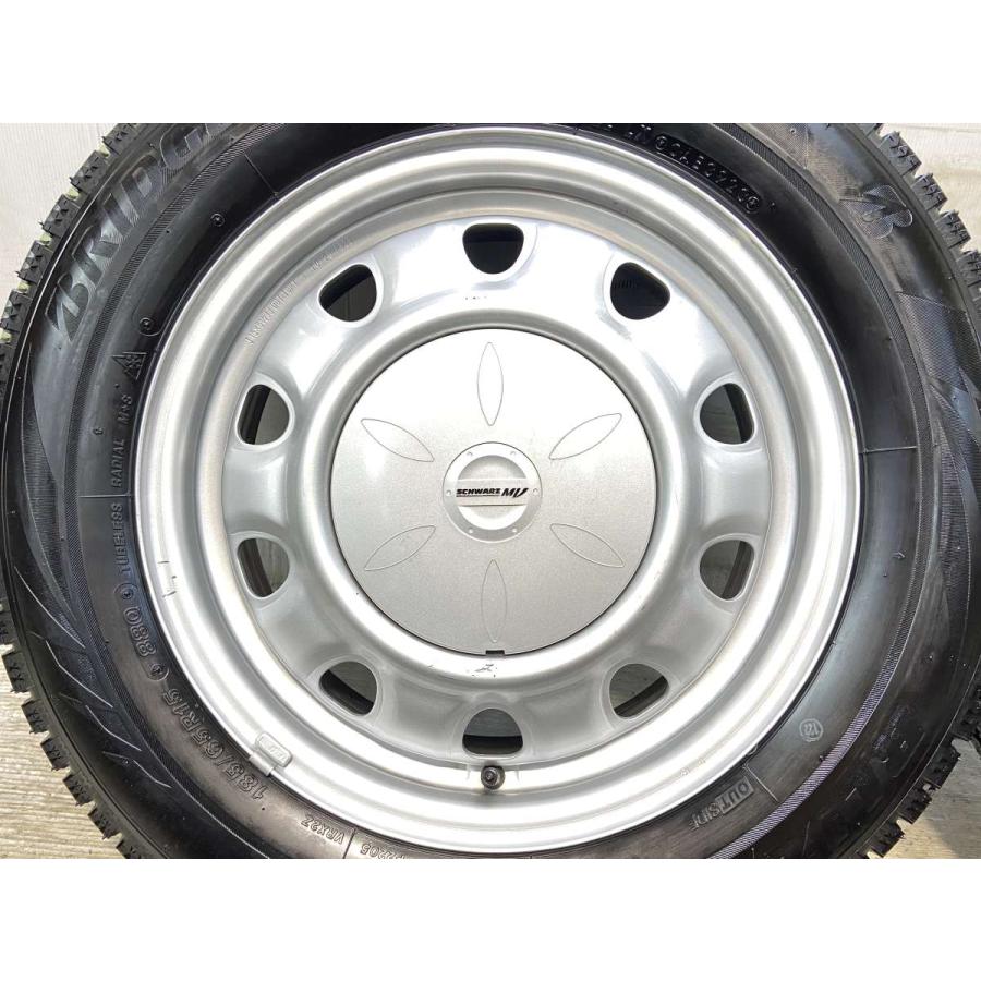 中古タイヤ スタッドレスタイヤ ホイールセット 4本セット 185/65R15  SCHWARZ MV V13 15x5.5 100/114.3-4穴 BS ブリザック VRX2 | BRIDGESTONE | 04