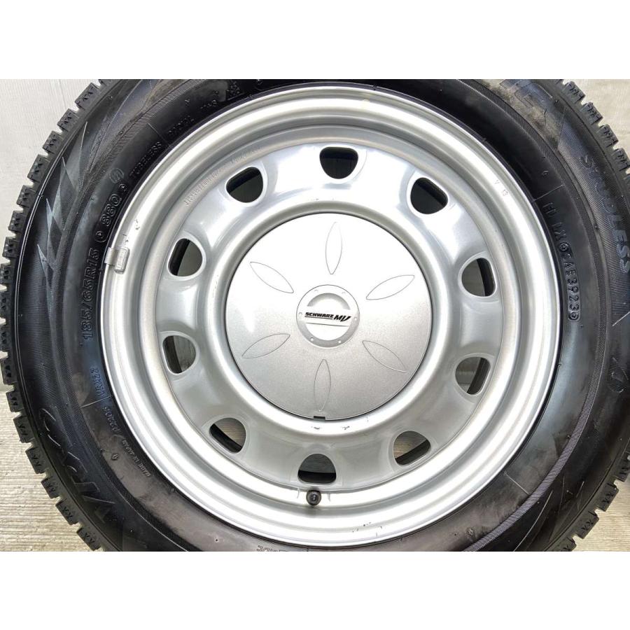 中古タイヤ スタッドレスタイヤ ホイールセット 4本セット 185/65R15  SCHWARZ MV V13 15x5.5 100/114.3-4穴 BS ブリザック VRX2 | BRIDGESTONE | 05