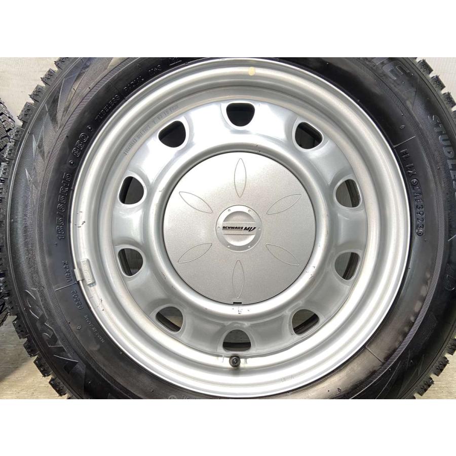 中古タイヤ スタッドレスタイヤ ホイールセット 4本セット 185/65R15  SCHWARZ MV V13 15x5.5 100/114.3-4穴 BS ブリザック VRX2 | BRIDGESTONE | 06