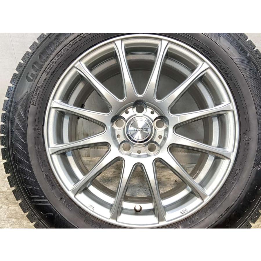 中古タイヤ スタッドレスタイヤ ホイールセット 4本セット 195/65R15  ラブリオン ルミエール 15x6.5 40 100-5穴 GY アイスナビ 8 | グッドイヤー | 05
