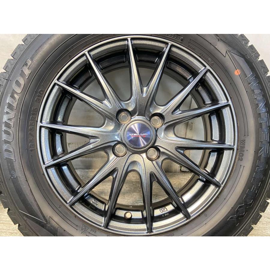 中古タイヤ スタッドレスタイヤ ホイールセット 4本セット 195/65R15  VELVA SPORT 15x5.5 42 100-4穴 DUNLOP ウィンターマックス WM02 | DUNLOP | 03