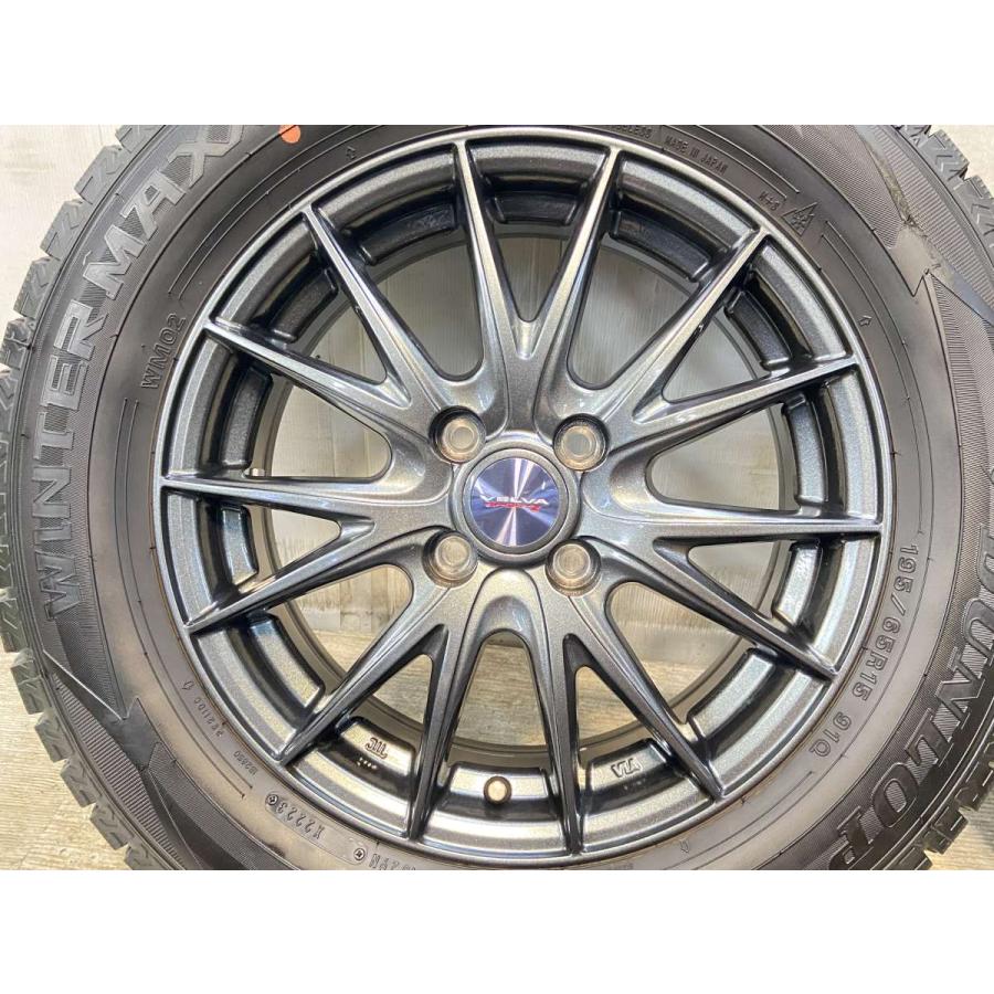 中古タイヤ スタッドレスタイヤ ホイールセット 4本セット 195/65R15  VELVA SPORT 15x5.5 42 100-4穴 DUNLOP ウィンターマックス WM02 | DUNLOP | 04